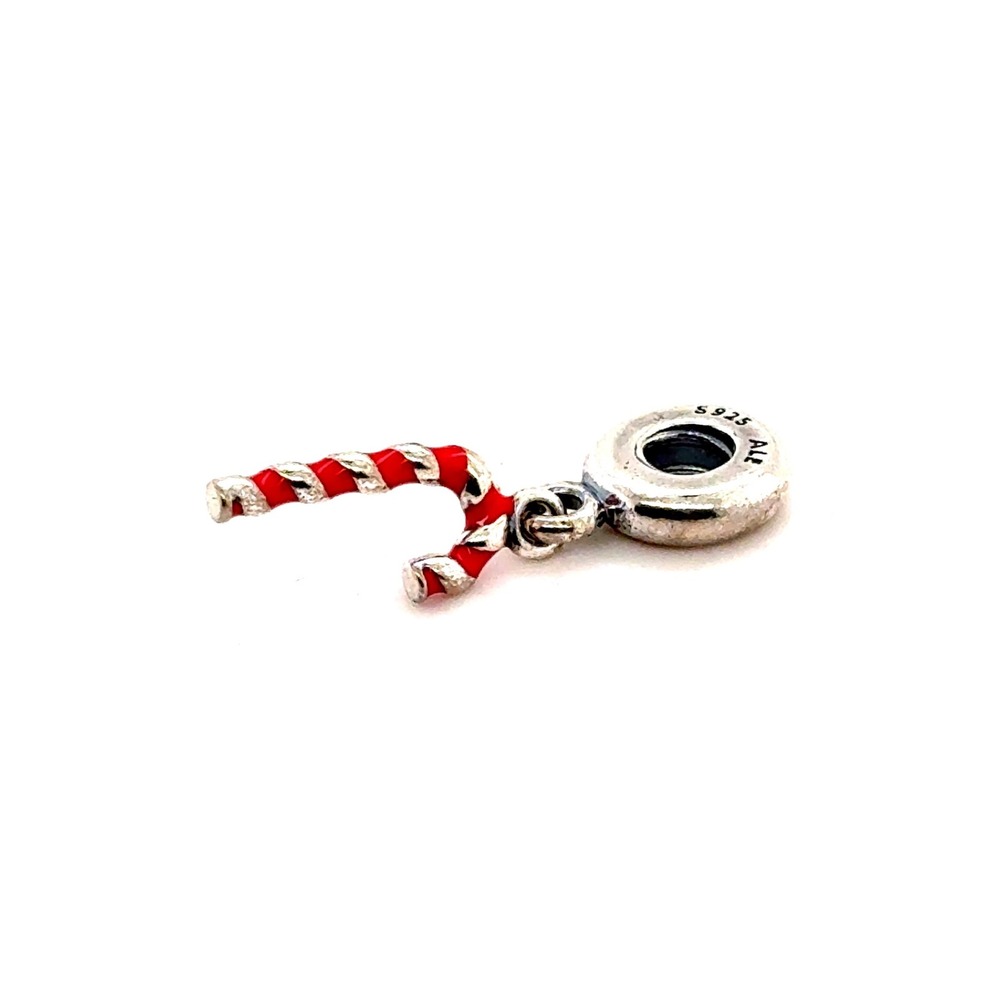 Pandora Candy Cane Dangle Charm Red Enamel Christmas 796382EN09